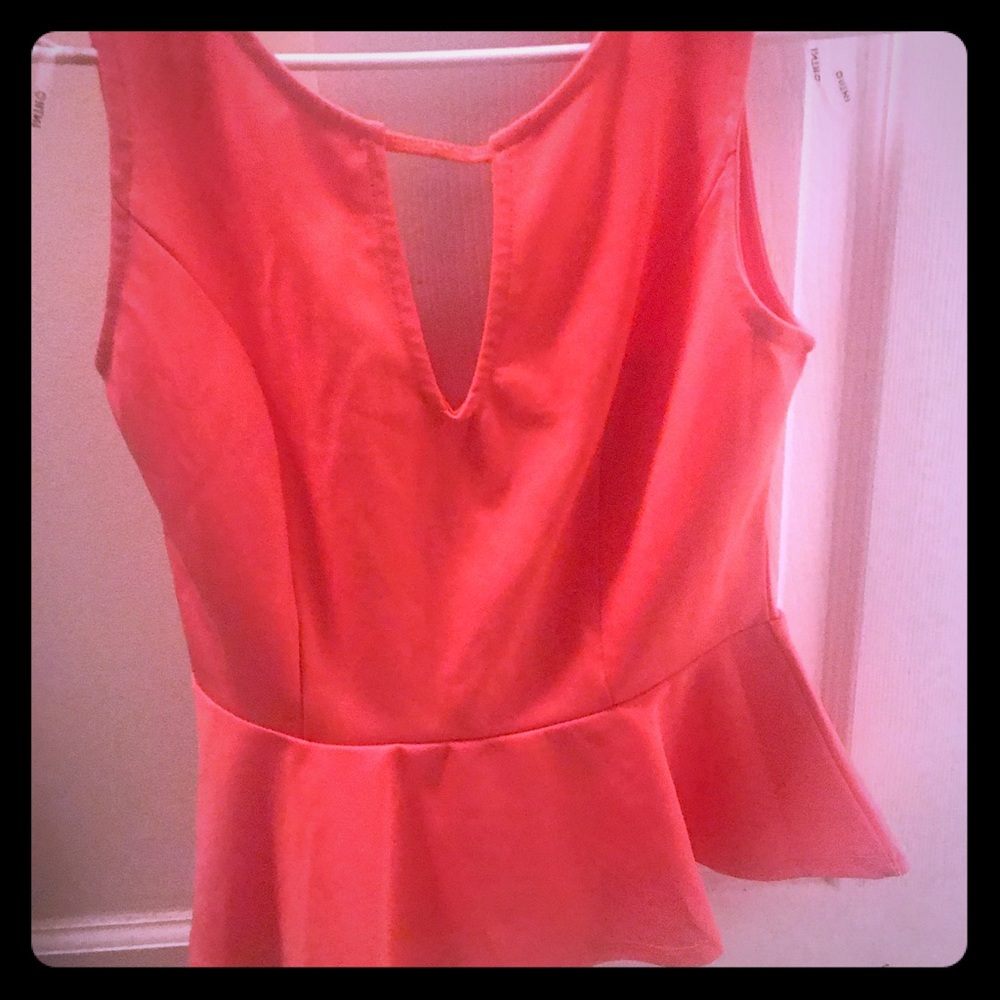 Deep V polka dot bow top